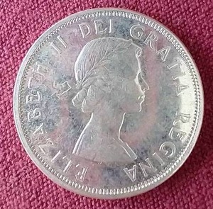 lot 22 image: 1964 Canadian 80% Silver Half Dollar