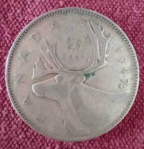 lot 34 image: 1947 Canadian Silver Quarter