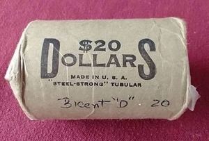 lot 35 image: $20 Bicentennial Eisenhower $1 Coin Roll