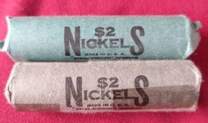 lot 55 image: (2) 1960s Nickel Rolls