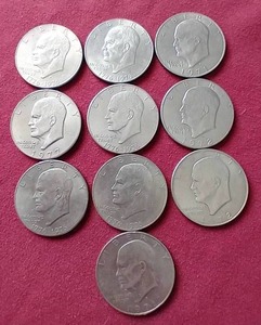 lot 56 image: (10) Eisenhower Dollars
