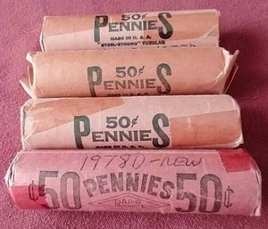 lot 60 image: (4) Penny Rolls