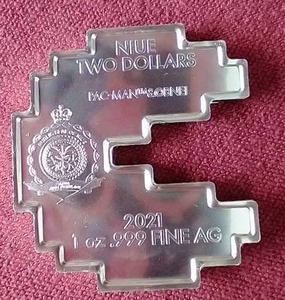 lot 85 image: 2021 Niue 1 Oz. Silver Pac-Man Coin