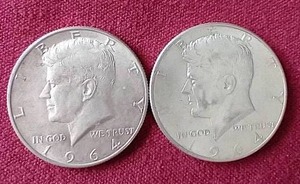 lot 88 image: (2) 90% Silver Kennedy Half Dollars