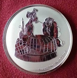 lot 90 image: 2022 Niue 1 Oz. Silver Lady & The Tramp Coin