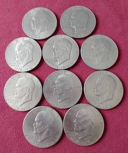 lot 91 image: (10) Eisenhower $1 Coins