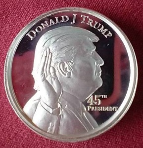 lot 98 image: Ultra High Relief 2 Oz. Silver Donald Trump Coin