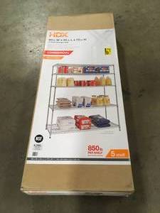 5-Tier Commercial Grade Heavy Duty Steel Wire Shelving Unit in ChromeMax (60 in. W x 72 in. H x 24 in. D) by HDX Customer Returns See Pictures