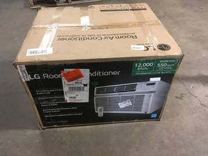 12,000 BTU 115-Volt Window Air Conditioner LW1217ERSM Cools 550 Sq. Ft. with ENERGY STAR and Remote, Wi-Fi Enabled by LG Electronics   Customer Returns See Pictures