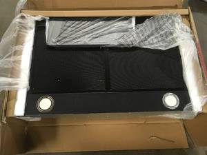 30 in. Convertible Kitchen Wall Mount Range Hood with Lights in Stainless Steel with Black Painted Stainless Steel by AKDY  Customer Returns See Pictures