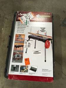 1.8 ft. x 3 ft. Portable Jobsite Workbench by Husky   Customer Returns See Pictures
