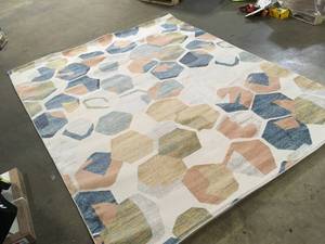 8 X 10 Geometic Cream Kaleidoscope Rug Customer Returns See Pictures