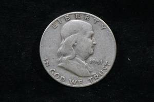 1951-S US Franklin Silver Half Dollar Coin