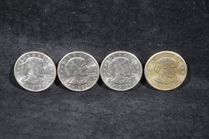 4 US Susan B Anthony Dollar Coins