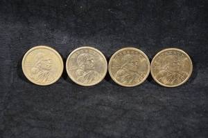 4 US Sacagawea Dollar Coins