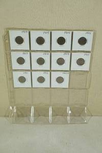 Binder Page of US Liberty Nickel Coins - 1903-1912