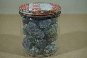 Jar of Olivine Green Crystal Stones