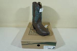 Smoky Mountain Boots -Youth Size 7, BrownBlue Stitching