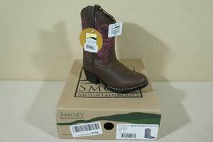 Smoky Mountain Boots -Little Kids Size 11, BrownPink Stitching