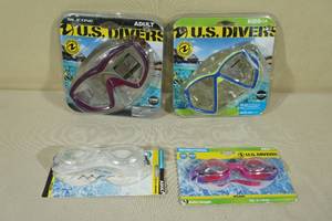 2 Pairs US Divers Swim Masks & Swim Goggles