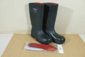 Treds Steel Toe Poly Rain Boots -Size 4, Black