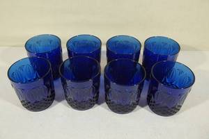 Set of 8 Vintage Avon Royal Sapphire Juice Glasses