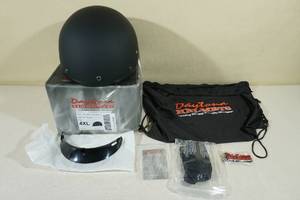 Daytona DOT Skull Cap Motorcycle Helmet - 4 XL, Dull Black