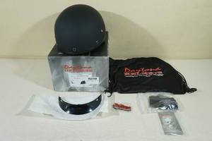 Daytona DOT Skull Cap Motorcycle Helmet - L, Dull Black
