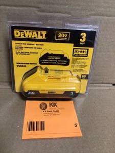 lot 5 image: 20V MAX Compact Lithium-Ion 3.0Ah Battery Pack by DEWALT  Customer Returns See Pictures