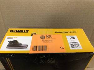 lot 18 image: Mens Helix PTWP Waterproof 6 in. Work Boots - Soft Toe - Brown Crazy Horse Size 13(W) by DEWALT Customer Returns See Pictures