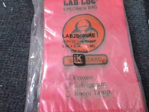 Specimen Transfer Bag, 9 In. L, PK1...