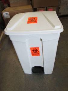 White Square Step Trash Bin...