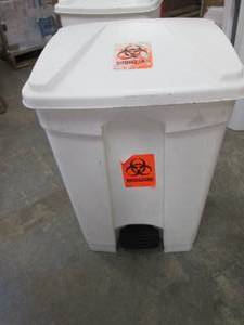 White Square Step Trash Bin...