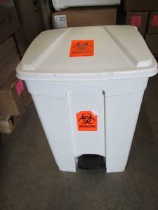 White Square Step Trash Bin...
