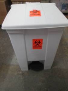 White Square Step Trash Bin...