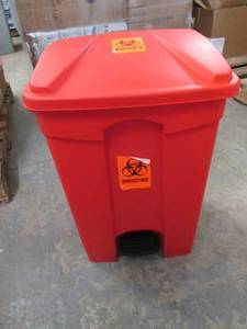 Red Square Step Trash Bin...