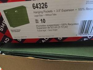 3 Boxes Smead 100% Recycled Hanging...