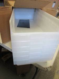 6 Stackable Organizing Bins- 1 dama...