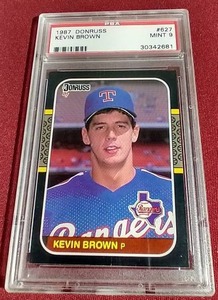 lot 28 image: 1987 Donruss Kevin Brown Rookie Card - PSA 9
