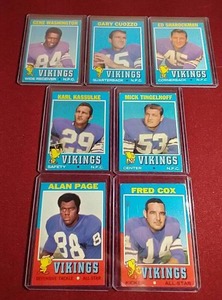 lot 51 image: (7) 1971 Minnesota Vikings Cards - Kassulke Rookie, Etc.
