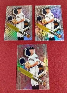lot 56 image: (3) 2018 Bowman Hi-Tek Shane Baz Acetate Cards - 3 Different Variants