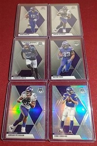 lot 60 image: (6) 2020 Mosaic Minnesota Vikings Cards - 2 Silver Prizms