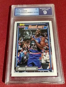 lot 61 image: 1992 Topps Magic Johnson - Modern Card Grading 9