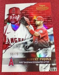 lot 69 image: 2020 Topps Gold Label Albert Pujols - #d75