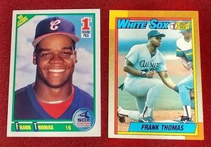 lot 70 image: (2) 1990 Frank Thomas Rookie Cards