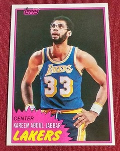 lot 71 image: 1981 Topps Kareem Abdul-Jabbar Card