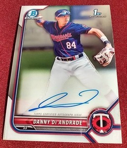 lot 88 image: 2022 Bowman Danny DeAndrade Autograph Prospect Card