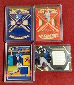 lot 99 image: (4) Baseball Relic Cards - 3 #d