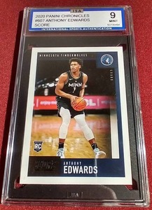 lot 100 image: 2020 Panini Chronicles Anthony Edwards Rookie Card - ISA 9