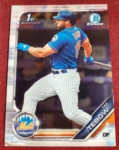 lot 102 image: 2019 Bowman Chrome Prospects Tim Tebow BASEBALL Card